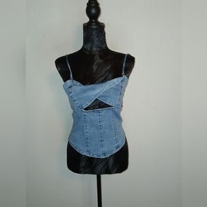 Fashion Nova Blue Cut Out Bodysuit